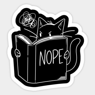 Cat Reading Book NOPE by Tobe Fonseca Sticker
